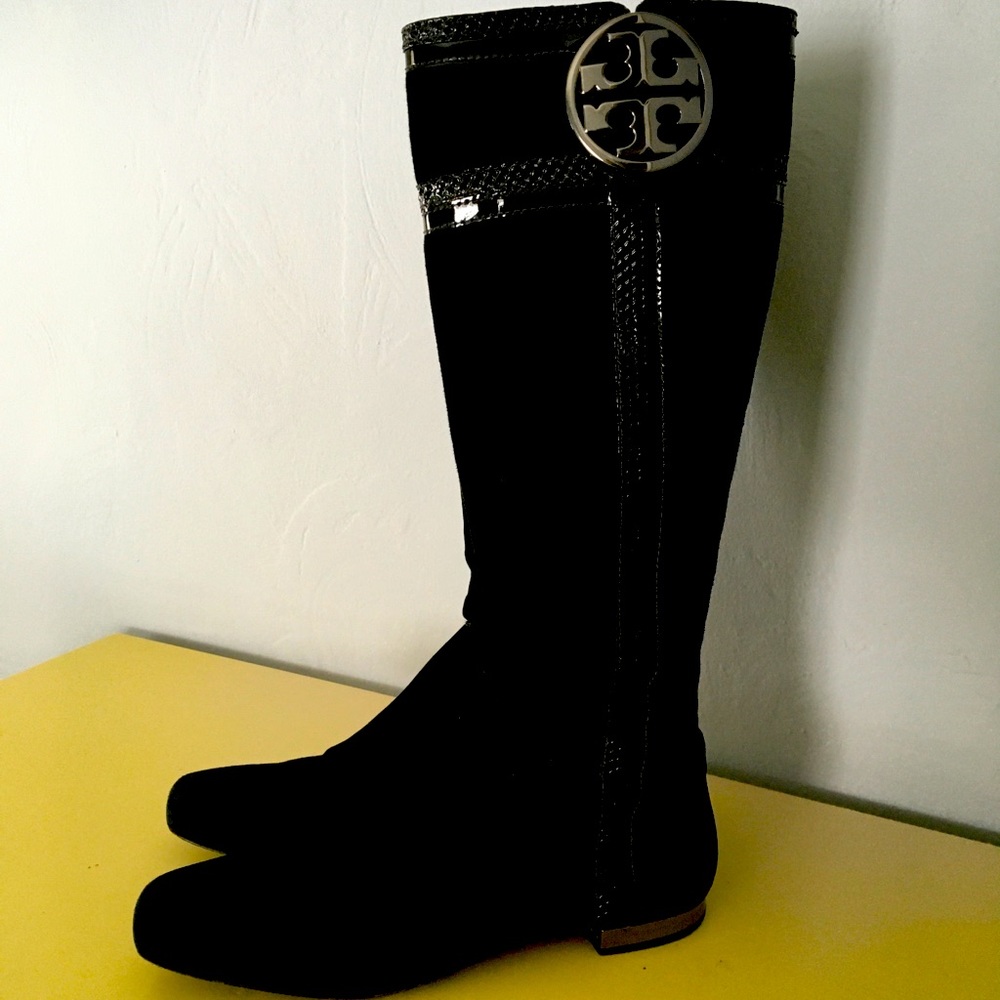 Tory Burch Black Suede Boots Sz 9.5 M